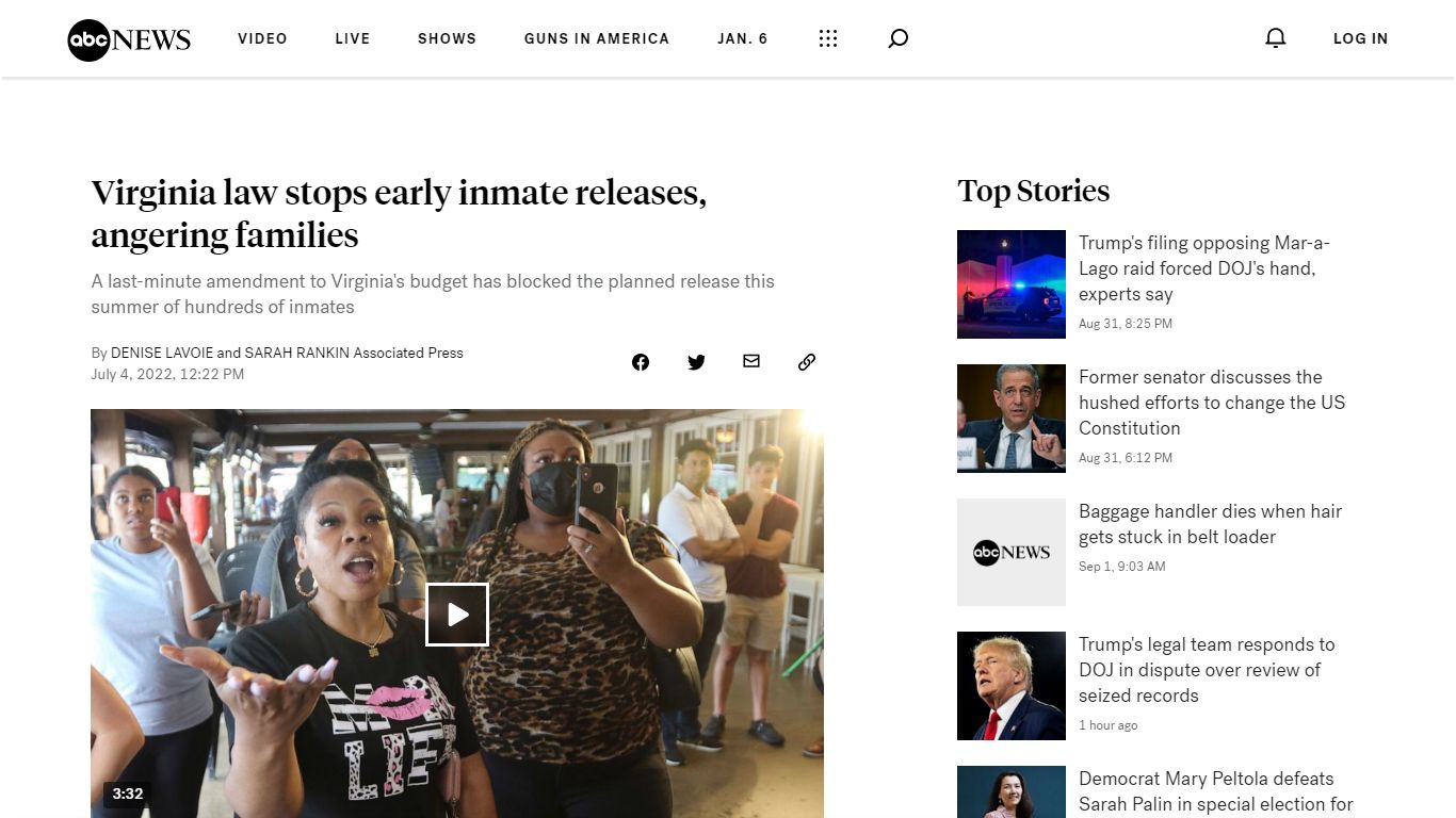 Virginia law stops early inmate releases, angering families